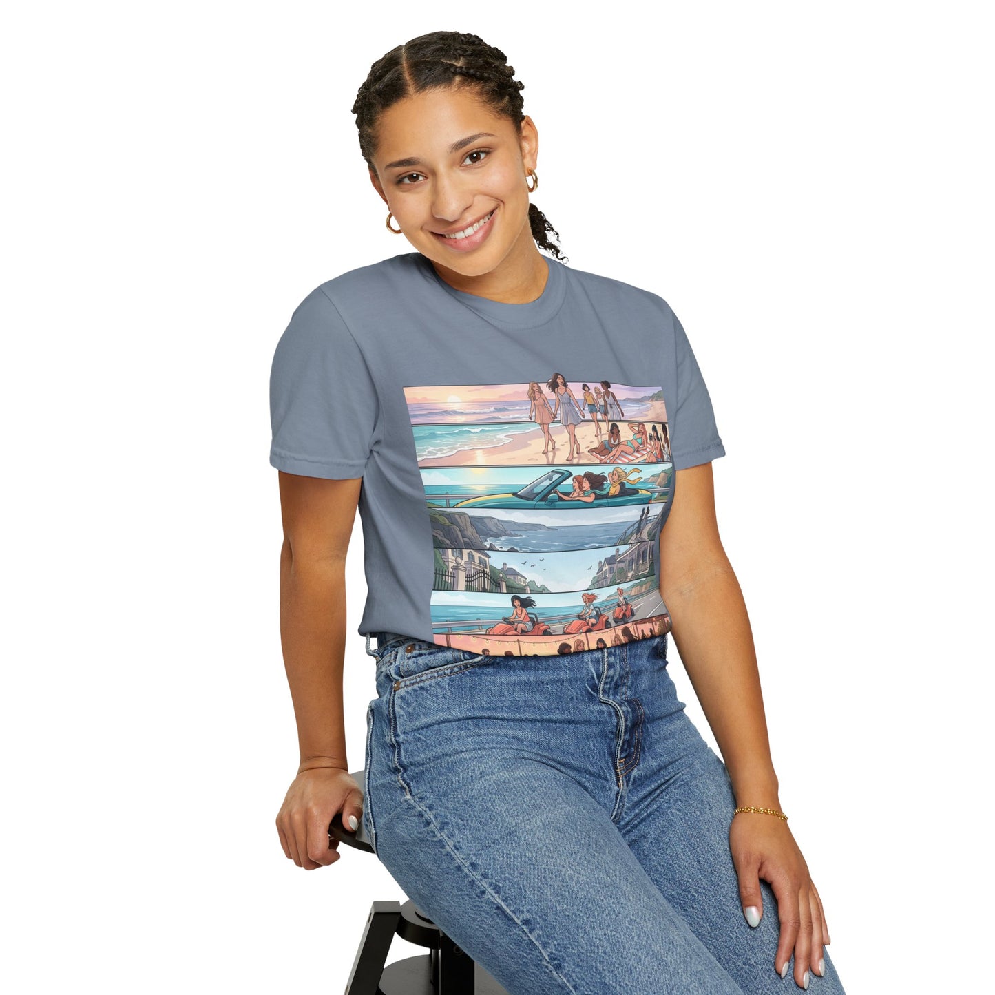 Beach Day Comic Panel T-Shirt — 'Meet Me Where the Waves' Graphic Tee