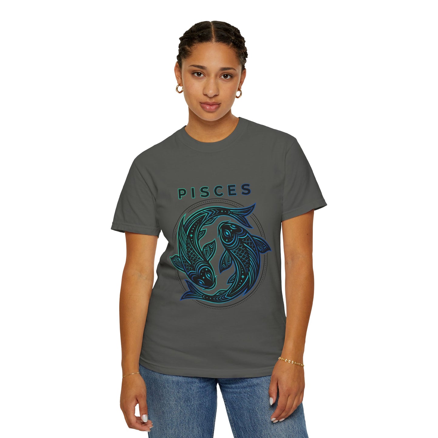 Pisces Zodiac T-Shirt — Artistic Twin Fish Astrology Tee