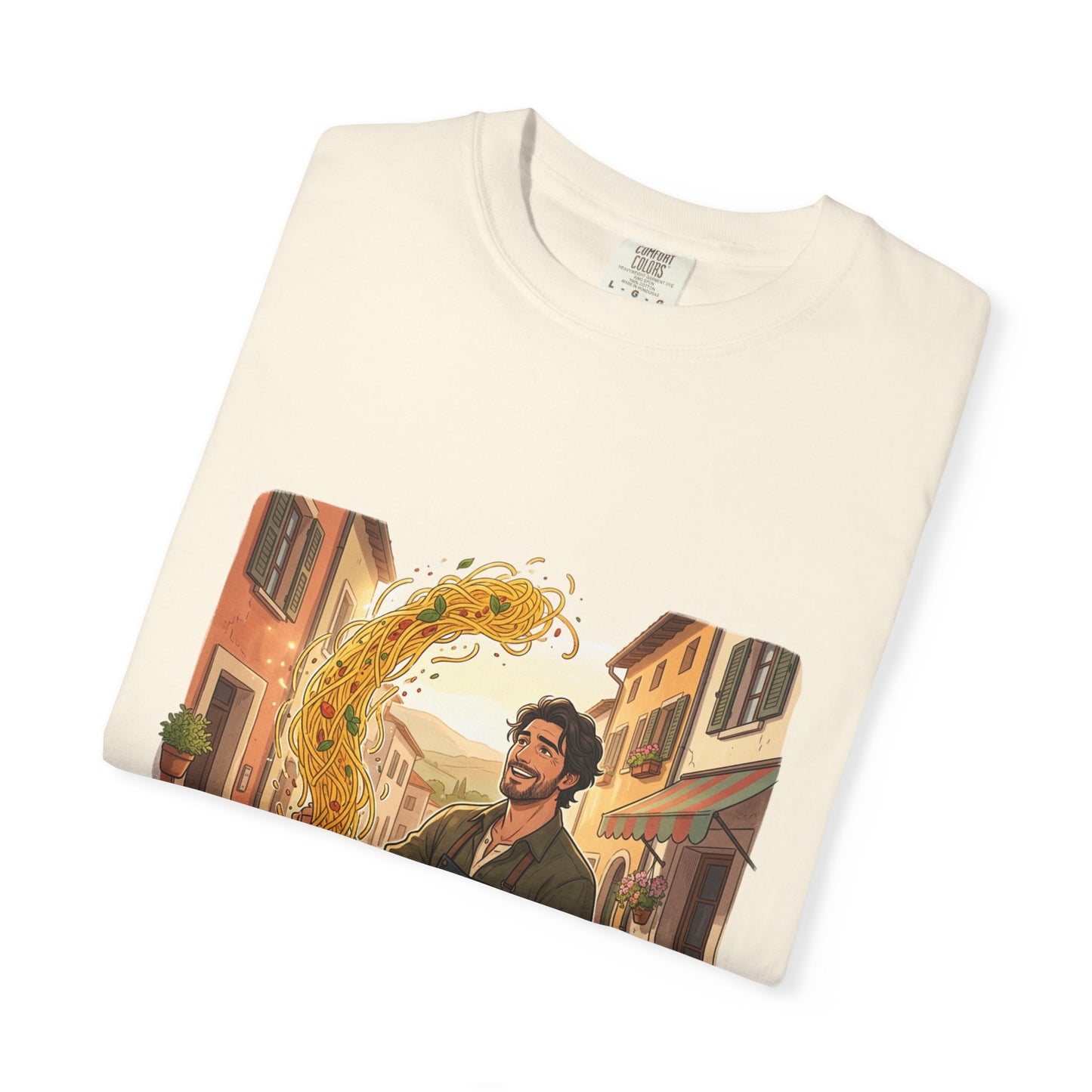 Italian Chef Pasta Toss T-Shirt — Vintage Street Kitchen Cooking Graphic Tee