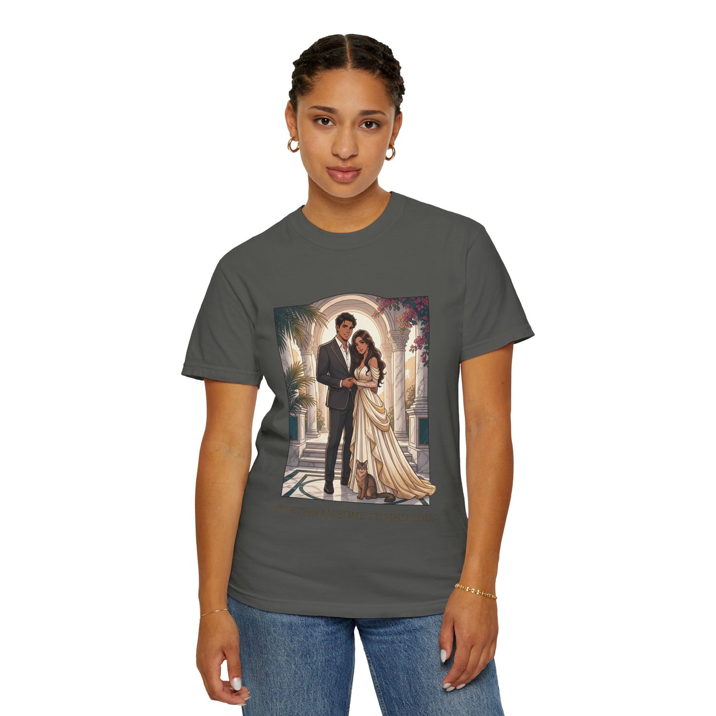 Romantic Vintage Wedding Portrait T-Shirt — "In Every Lifetime, I'd Find You"