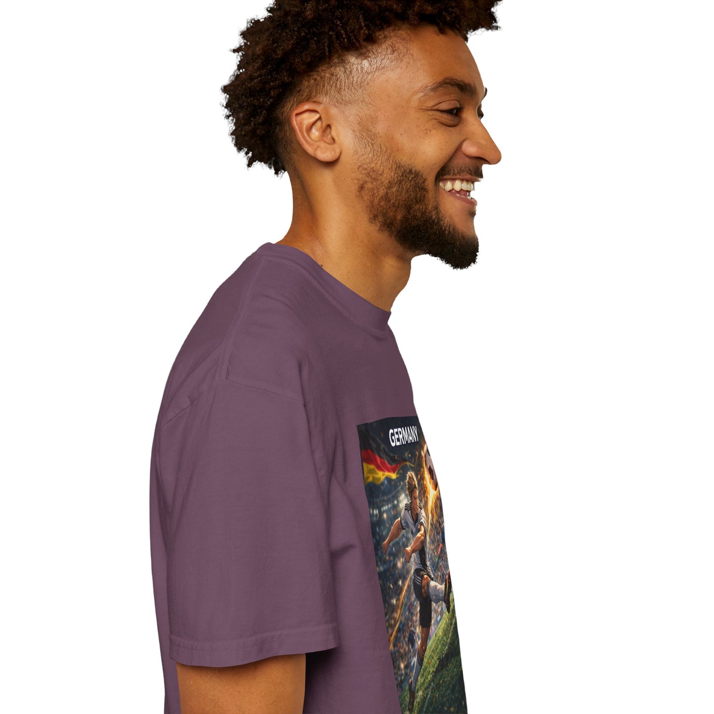 Germany Soccer Player Graphic T-Shirt — Retro Football Stadium Print