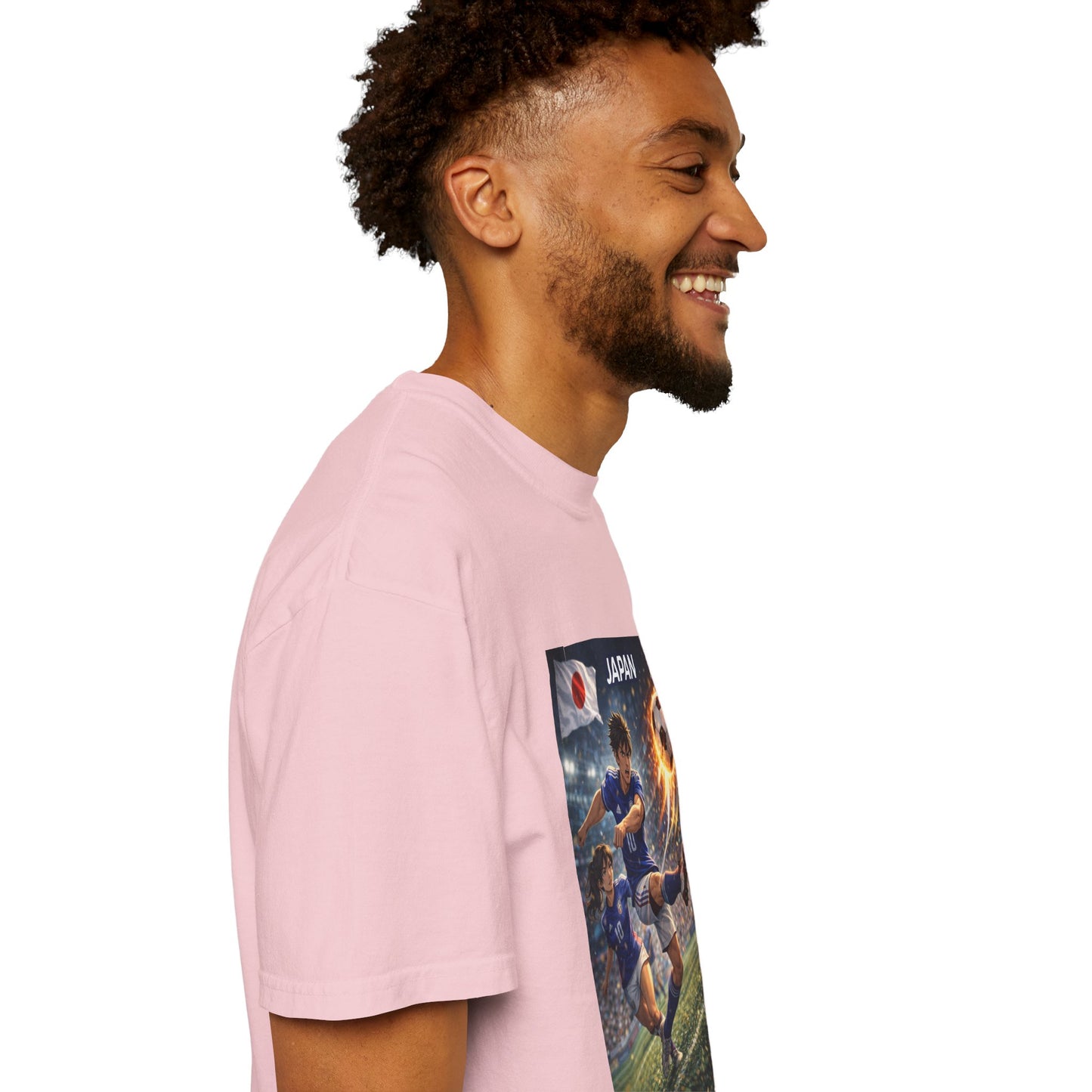 Japan Soccer Team Graphic T‑Shirt — Dynamic Football Players Design