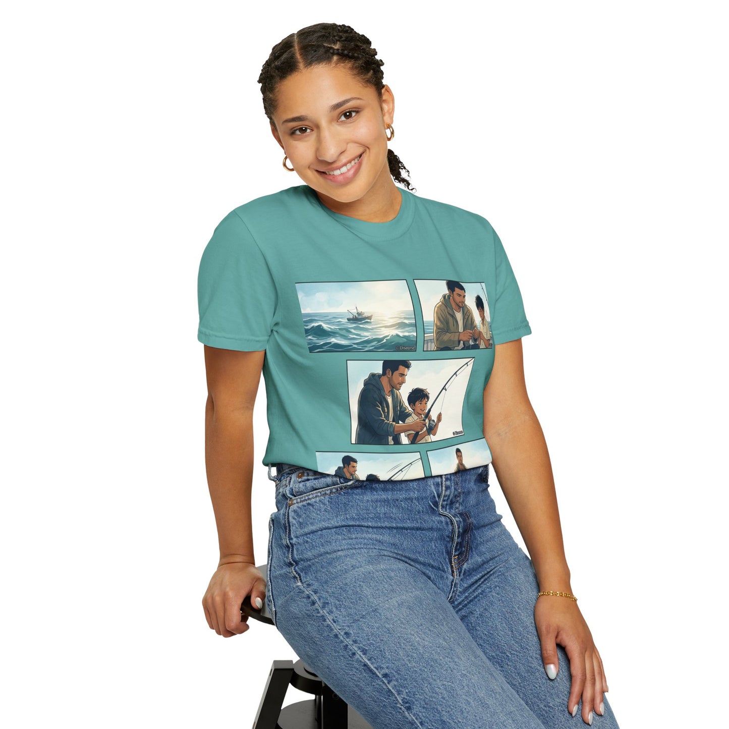 MORNING TIDES” (FATHER & SON EDITION) T-Shirt — Dad & Son Beach Fishing Graphic Tee