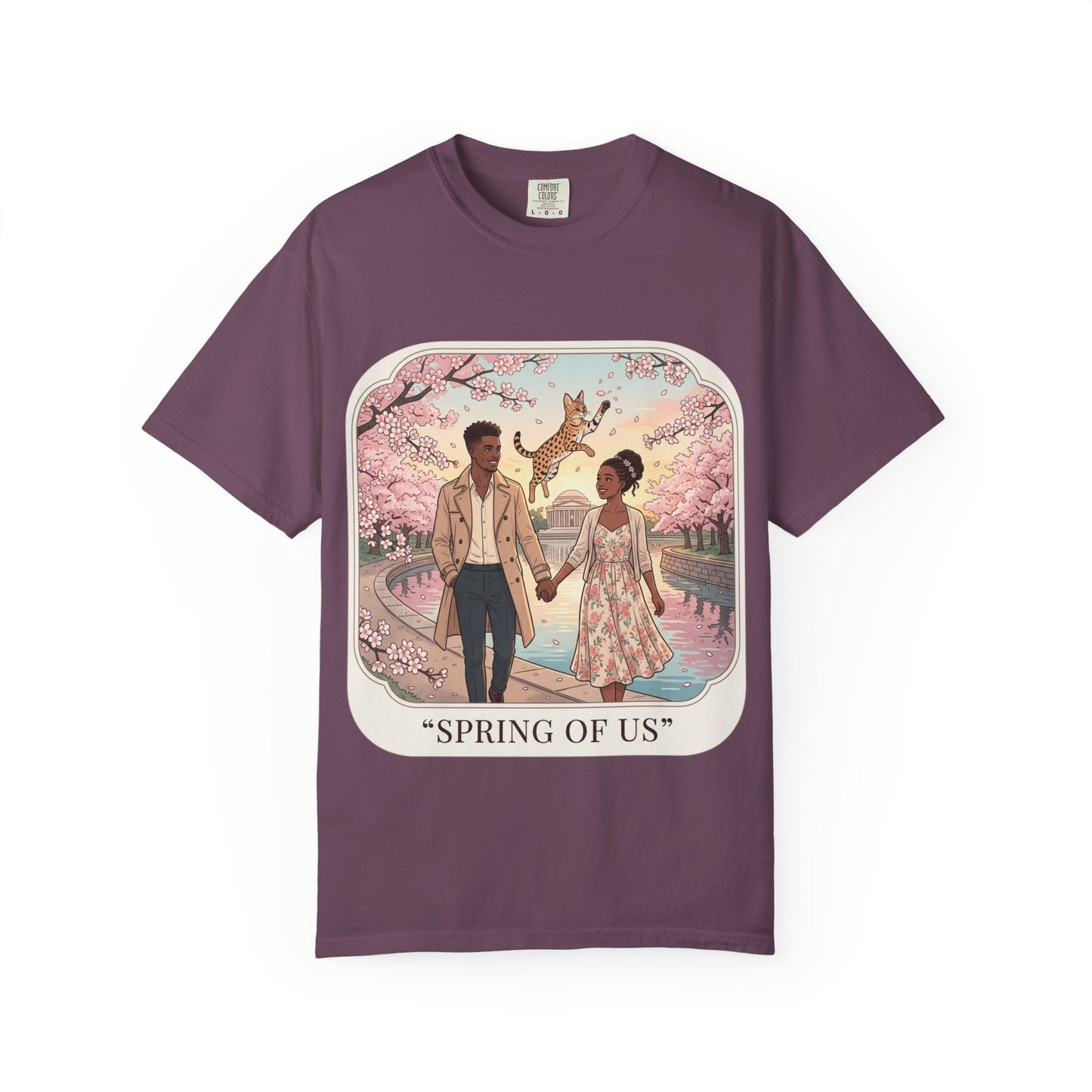 Spring of Us T-Shirt — Romantic Cherry Blossom Couple Graphic Tee
