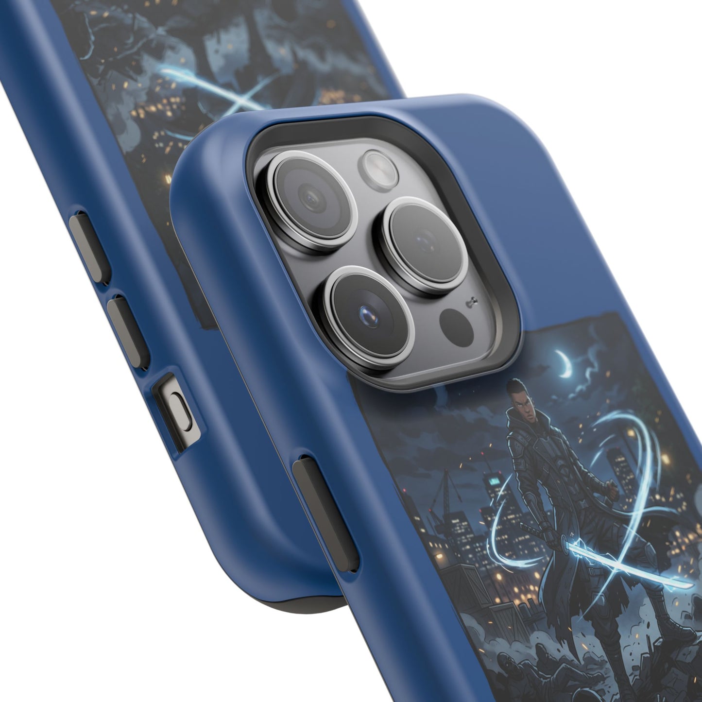 Magnetic Impact-Resistant Phone Case — Night Warrior Sci‑Fi Design