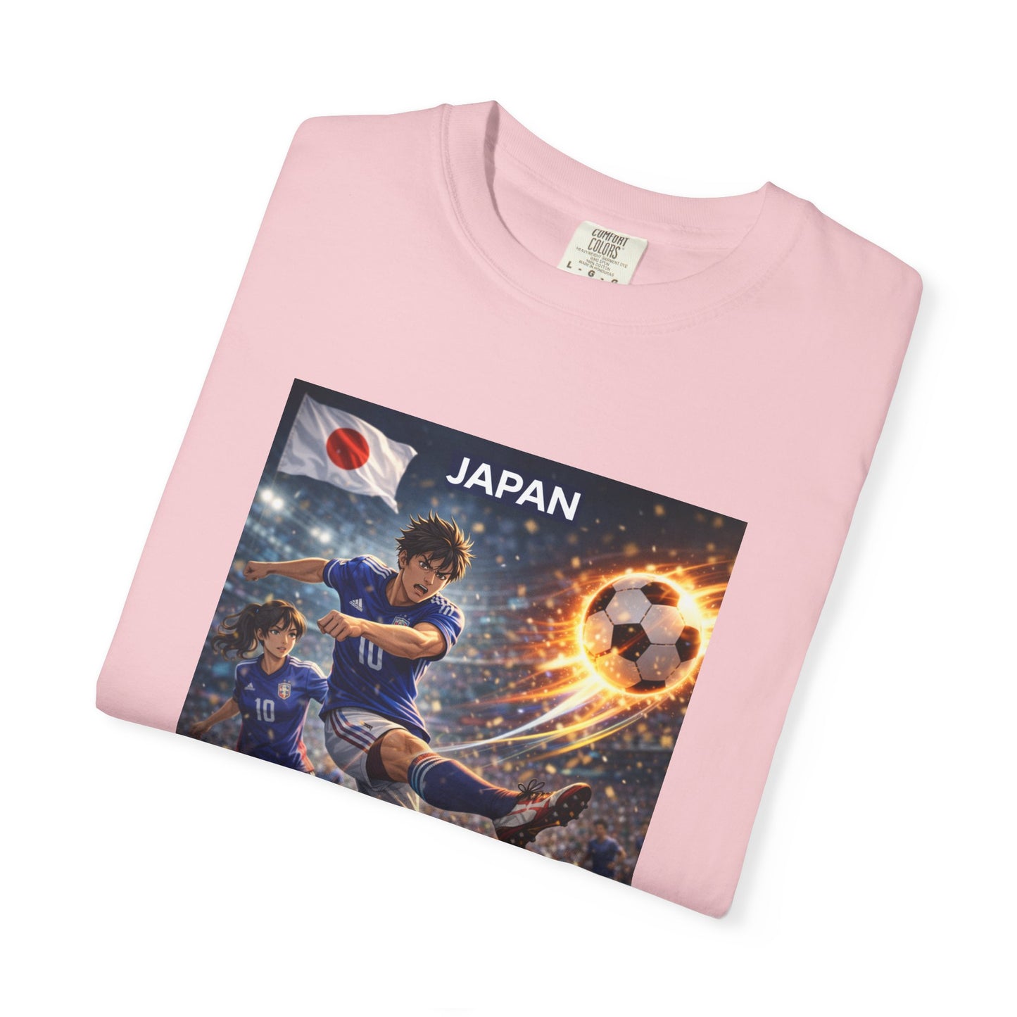 Japan Soccer Team Graphic T‑Shirt — Dynamic Football Players Design