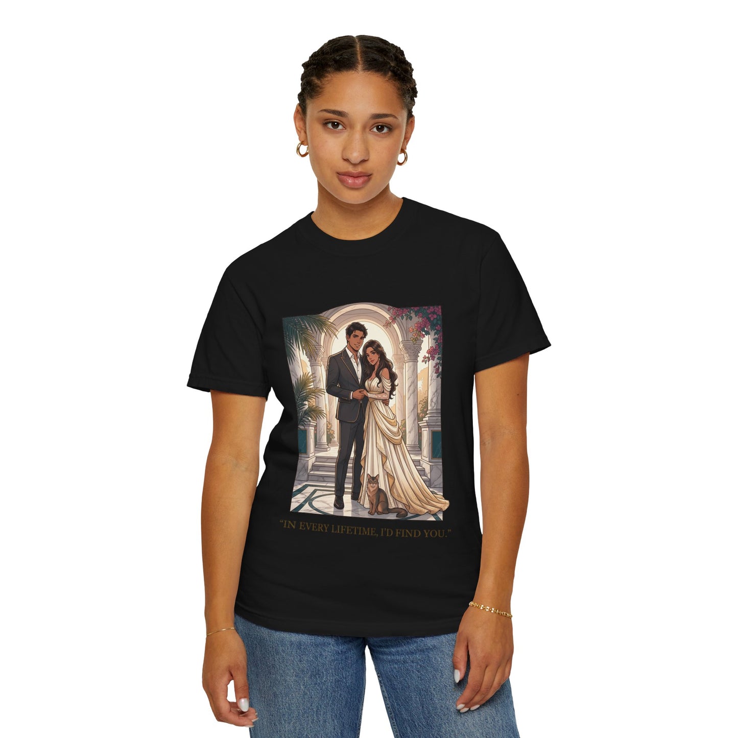 Romantic Vintage Wedding Portrait T-Shirt — "In Every Lifetime, I'd Find You"