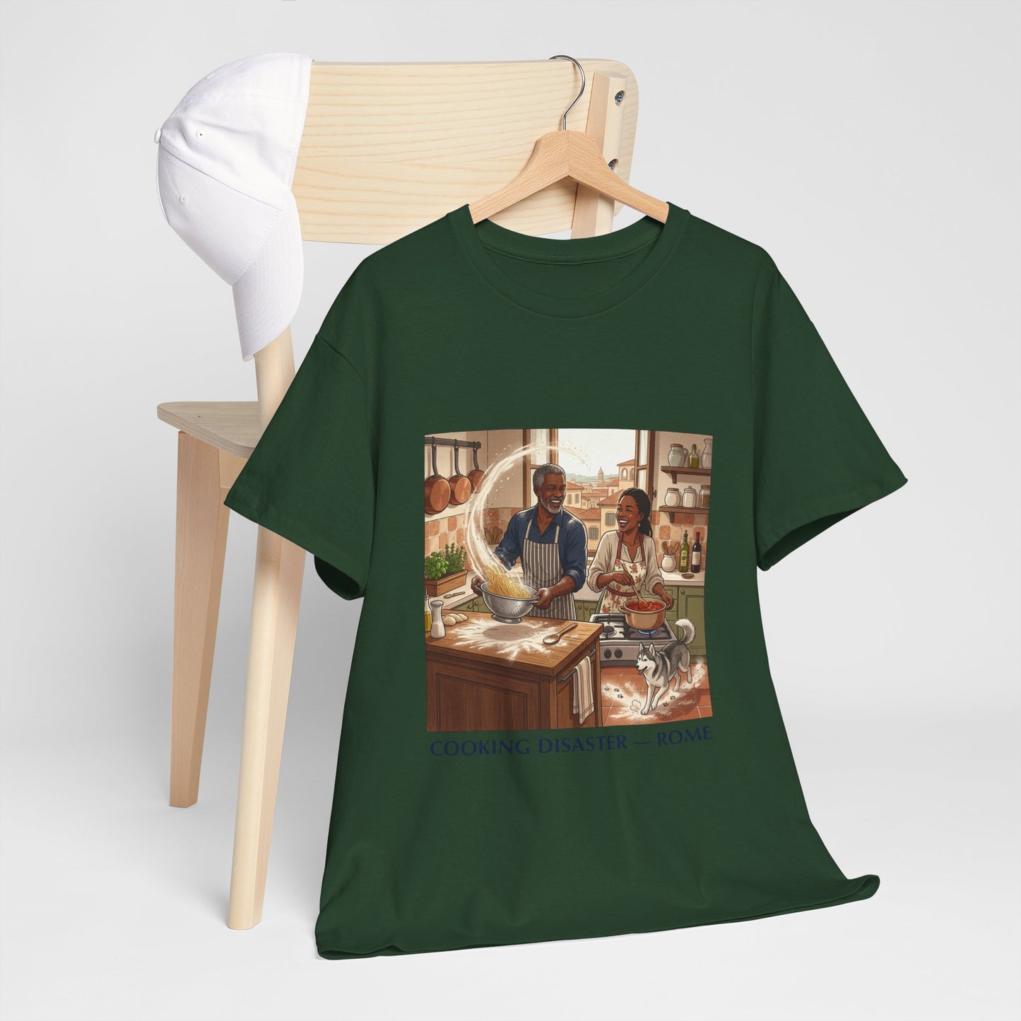 T-Shirt — 'Cooking Disaster — Rome' Illustrated Cooking Tee