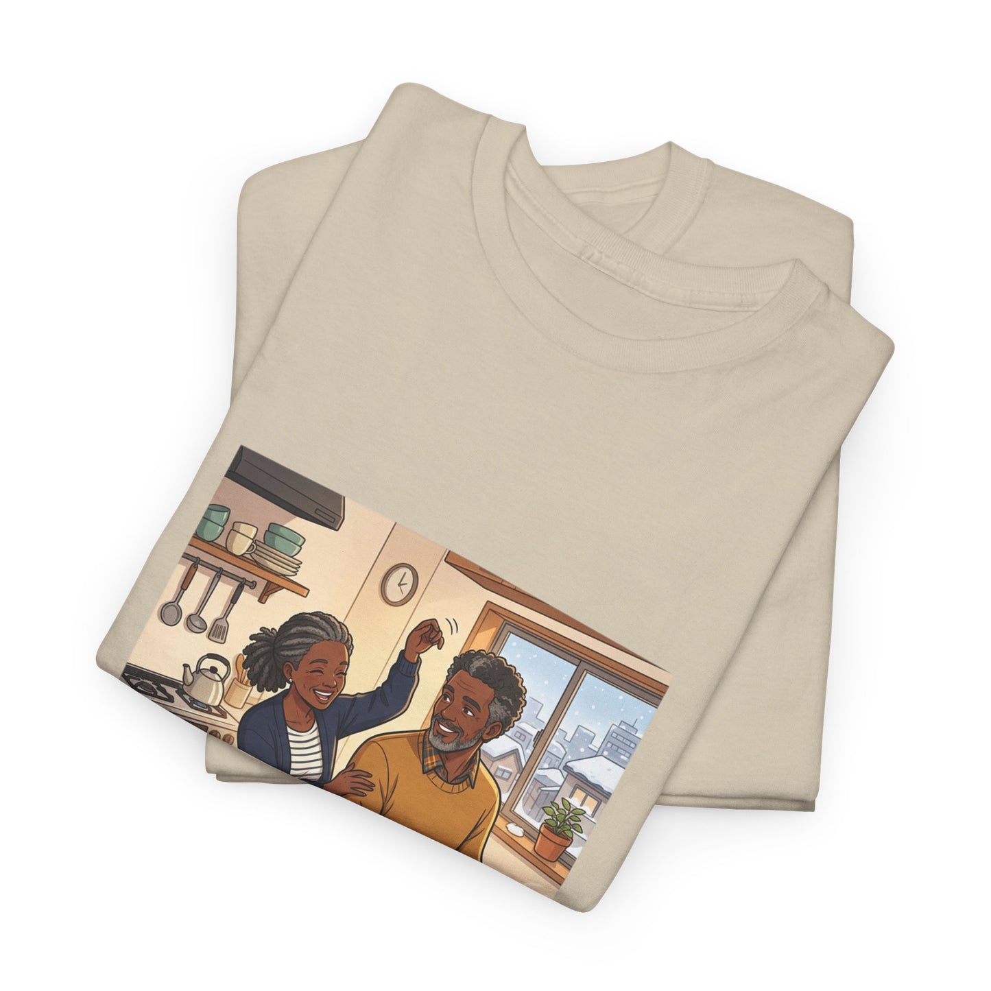 Dishwashing Dance Tee — Couple Kitchen Graphic T-Shirt