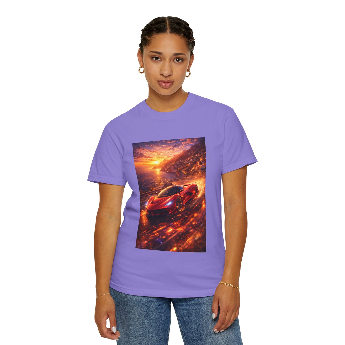 Ferrari F80- Amalfi Coast, Italy - T‑Shirt — Red Sports Car Print