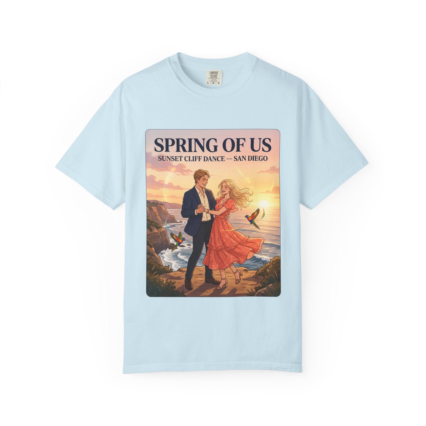 Spring of Us T‑Shirt — Sunset Cliff Dance San Diego Vintage Romance Tee