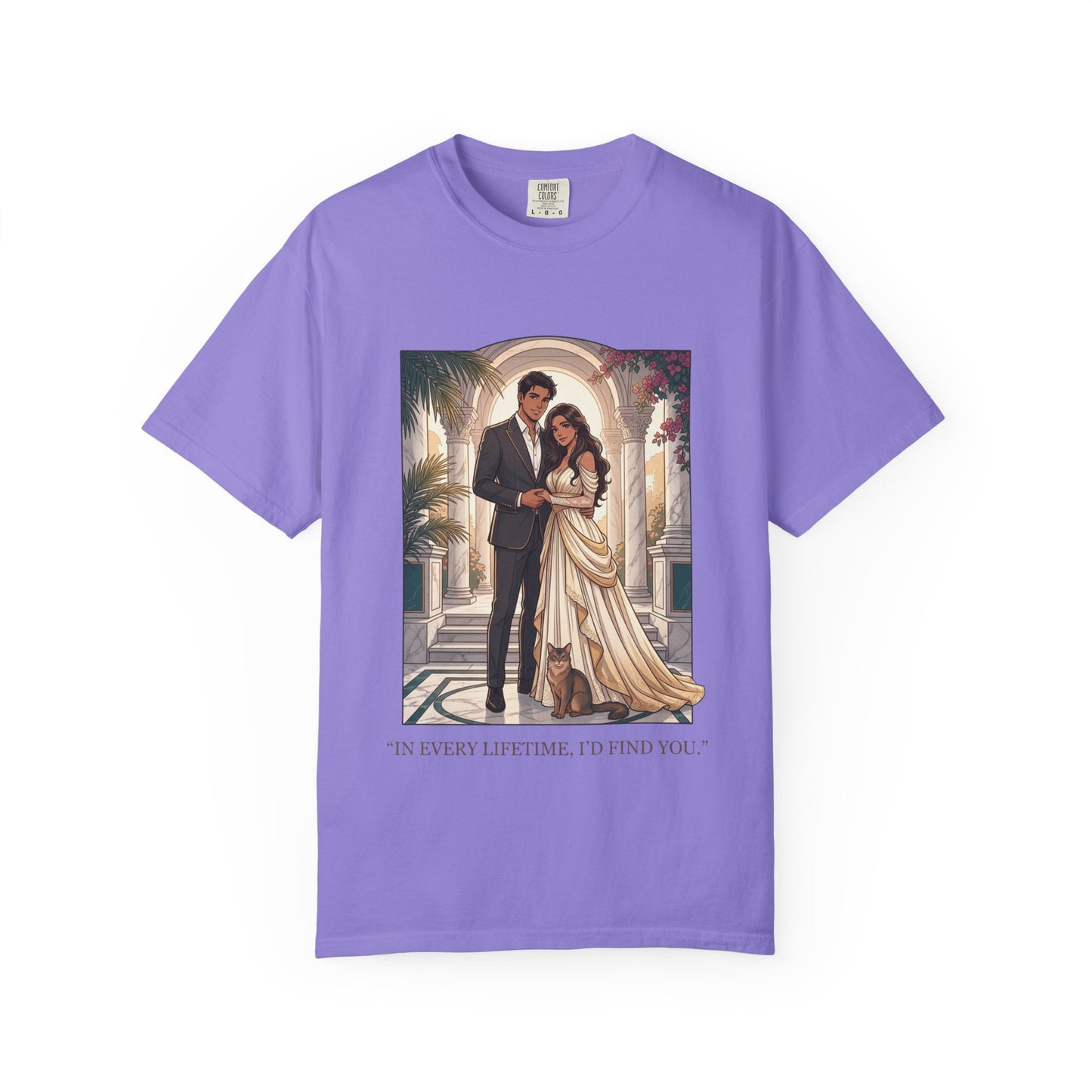 Romantic Vintage Wedding Portrait T-Shirt — "In Every Lifetime, I'd Find You"