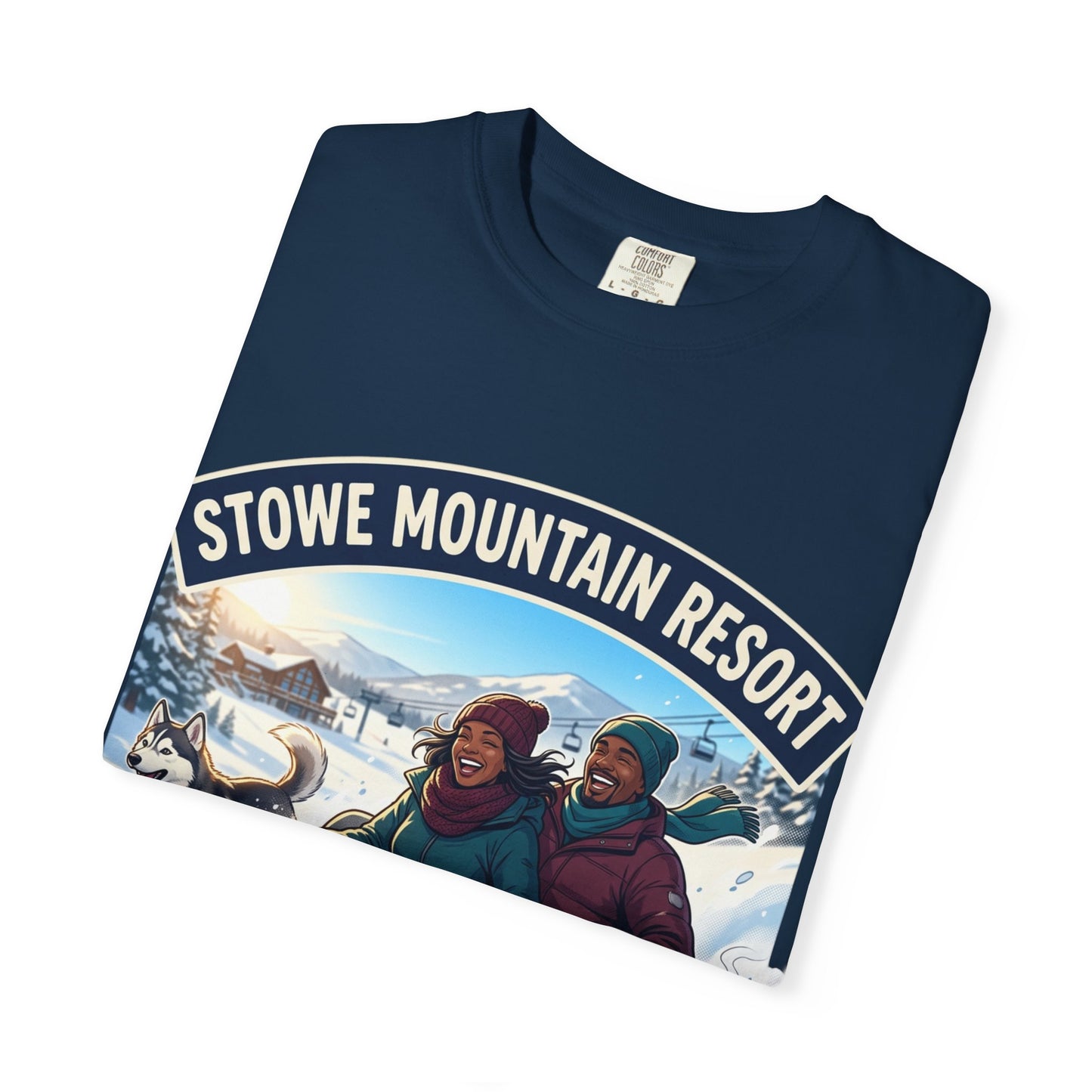 Stowe Mountain Resort Snow Tubing T-Shirt — "Vermont Joy" Winter Apparel