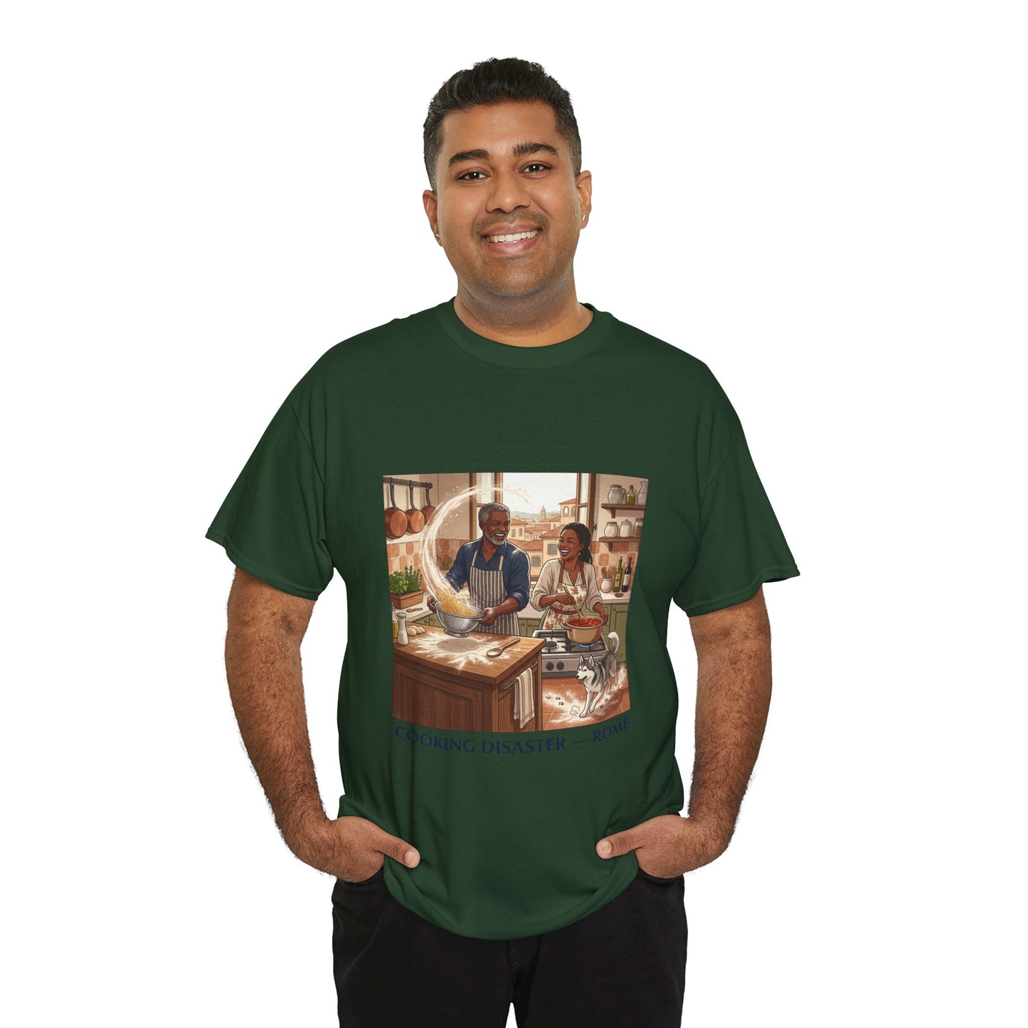 T-Shirt — 'Cooking Disaster — Rome' Illustrated Cooking Tee