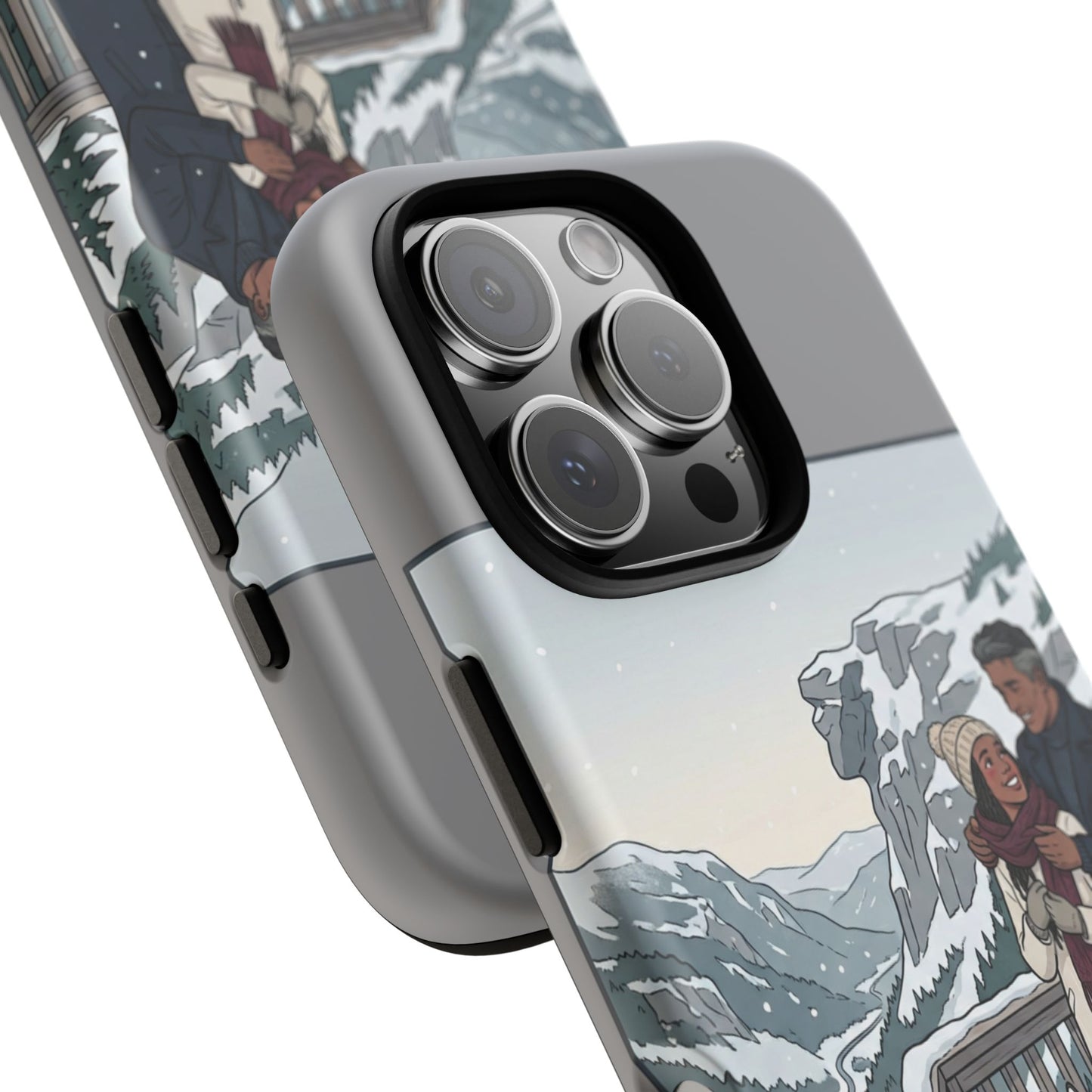 Winter Scenic Phone Case — Franconia Notch NH Couples & Husky Design