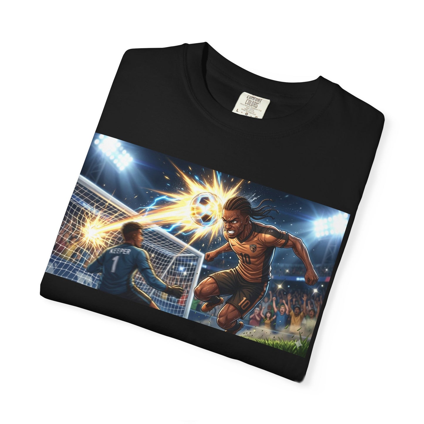 Soccer Goal Explosion T-Shirt — Action-Packed Football Graphic Tee