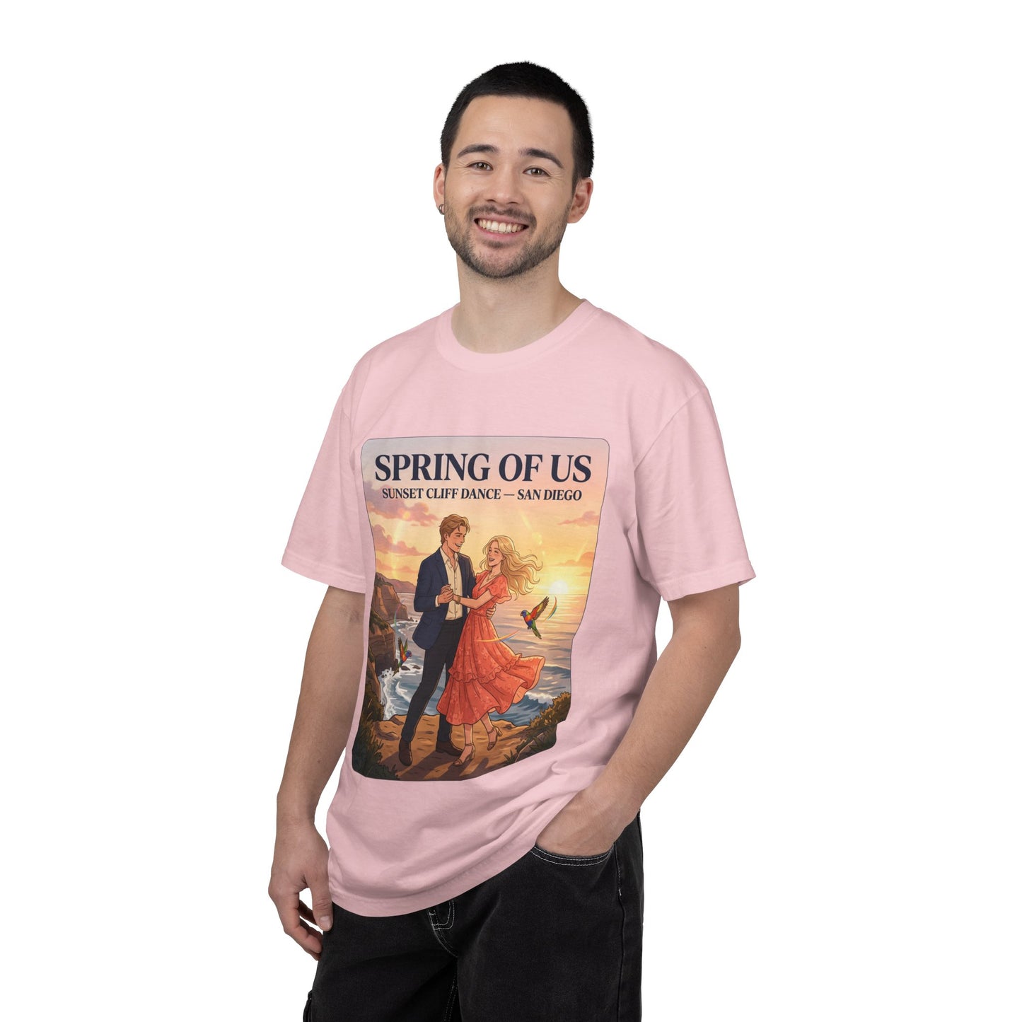 Spring of Us T‑Shirt — Sunset Cliff Dance San Diego Vintage Romance Tee