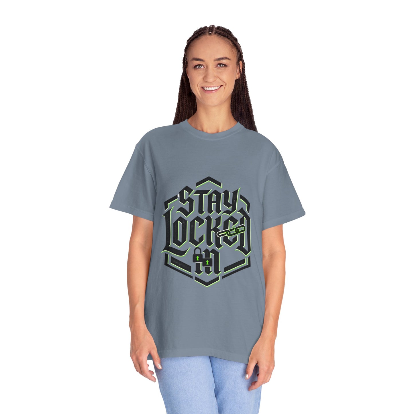 Stay Locked T-Shirt — Hexagonal Streetwear Graphic Tee