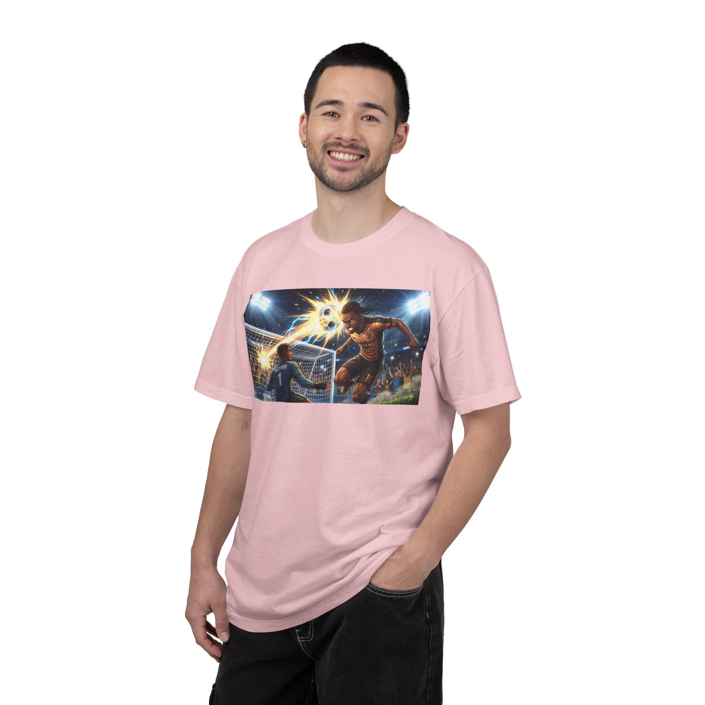Soccer Goal Explosion T-Shirt — Action-Packed Football Graphic Tee