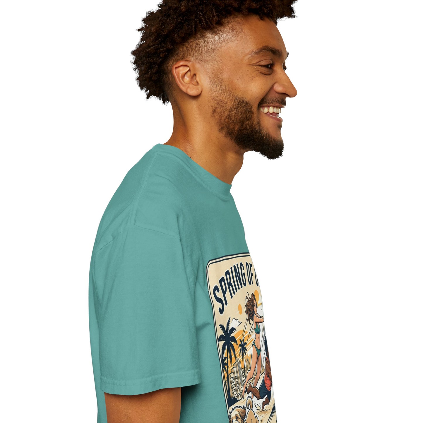 Spring of Us Beach Volleyball T-Shirt — Miami, Florida Retro Sun & Palm Tee