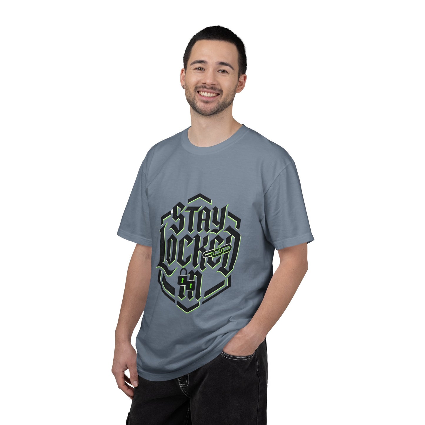 Stay Locked T-Shirt — Hexagonal Streetwear Graphic Tee