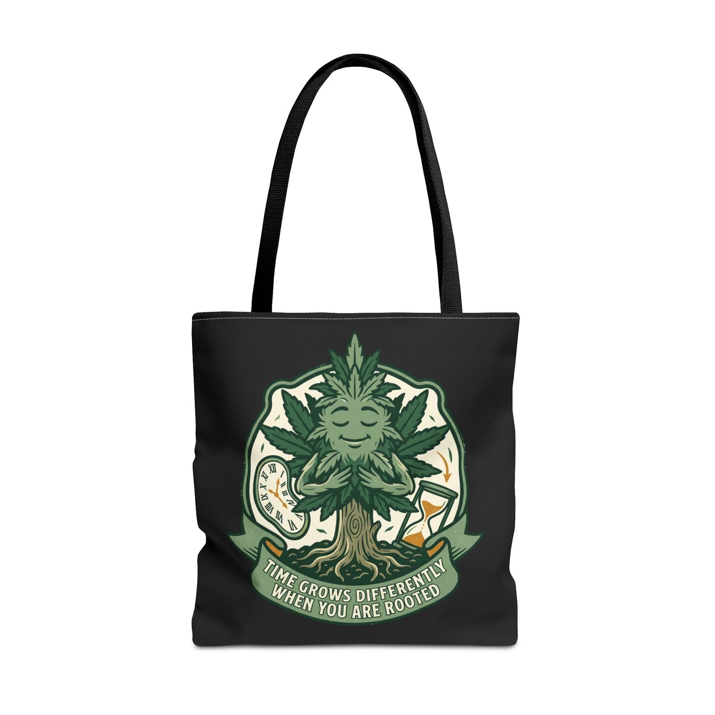Rooted Tree Spirit Tote Bag — “Time Grows Different When You Are Rooted” Eco Tote
