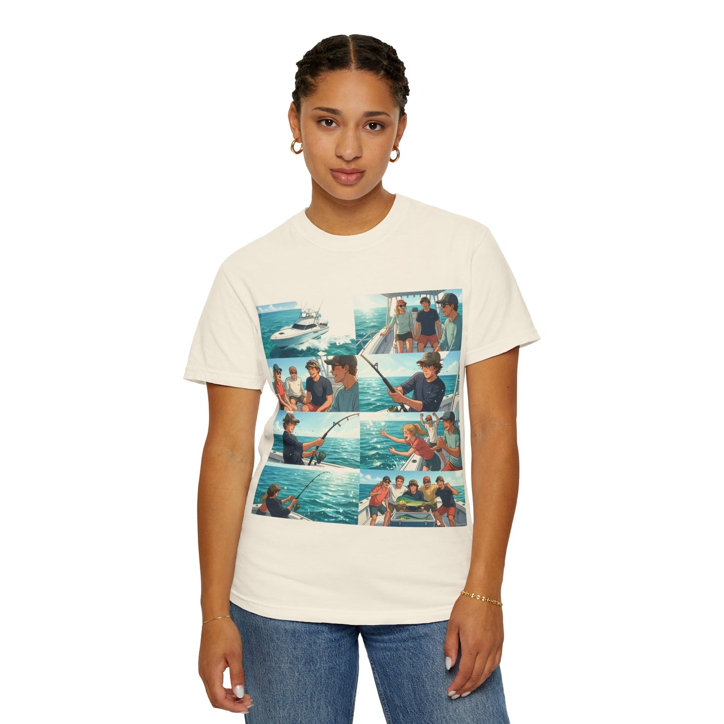 Deep Sea Energy (Friends Fishing Edition) Fishing Trip Photo Collage T-Shirt