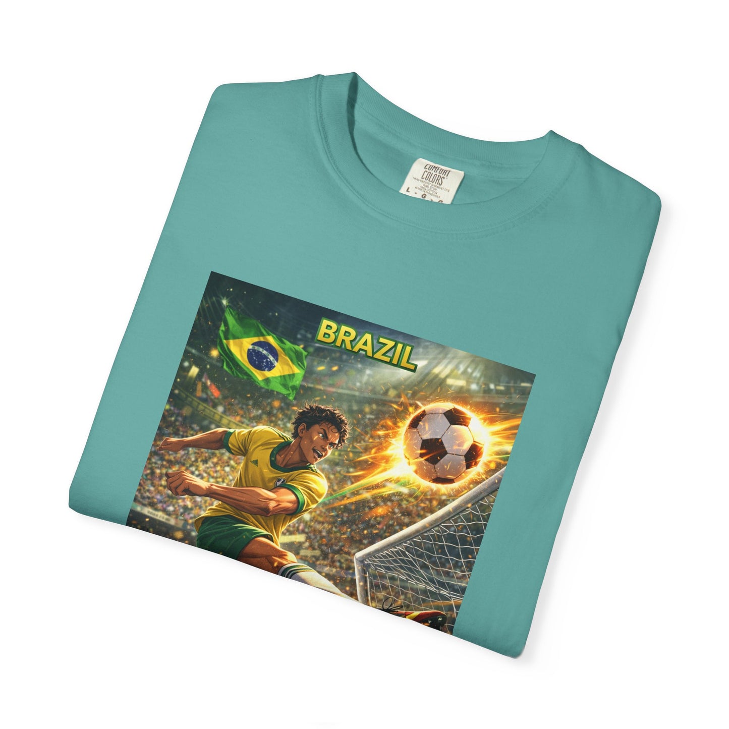 Brazil Soccer T-Shirt – Vintage Player Kick Graphic (Brazil)