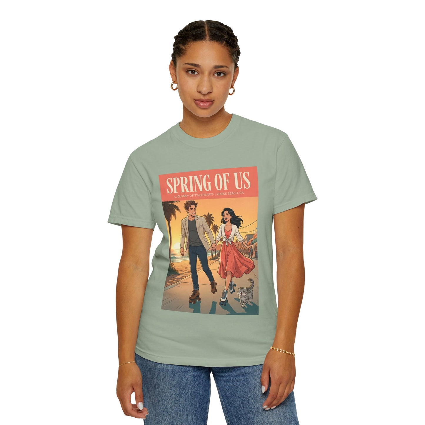 Spring of Us T-Shirt — Vintage Romantic Beach Couple Graphic Tee