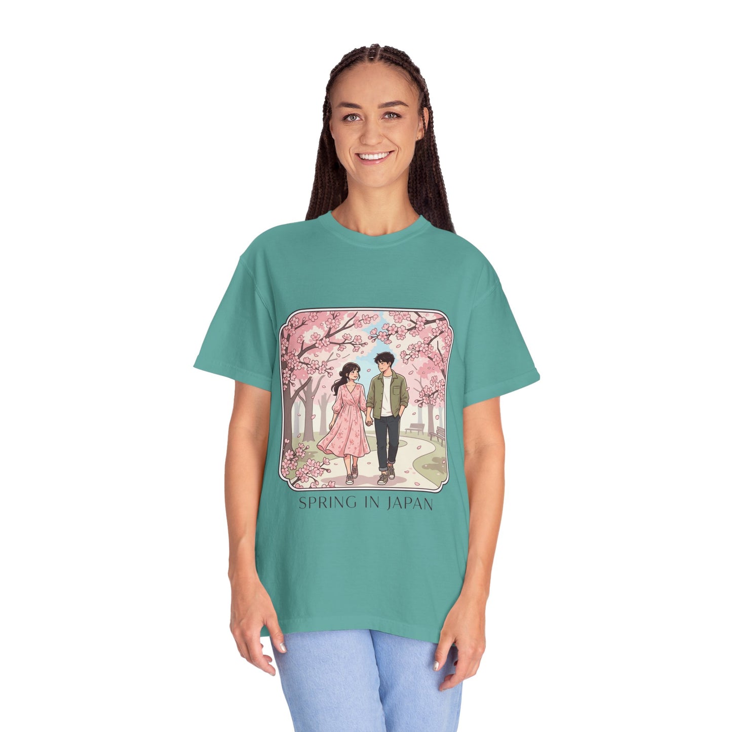 Spring in Japan T-Shirt — Cherry Blossom Couple Graphic Tee