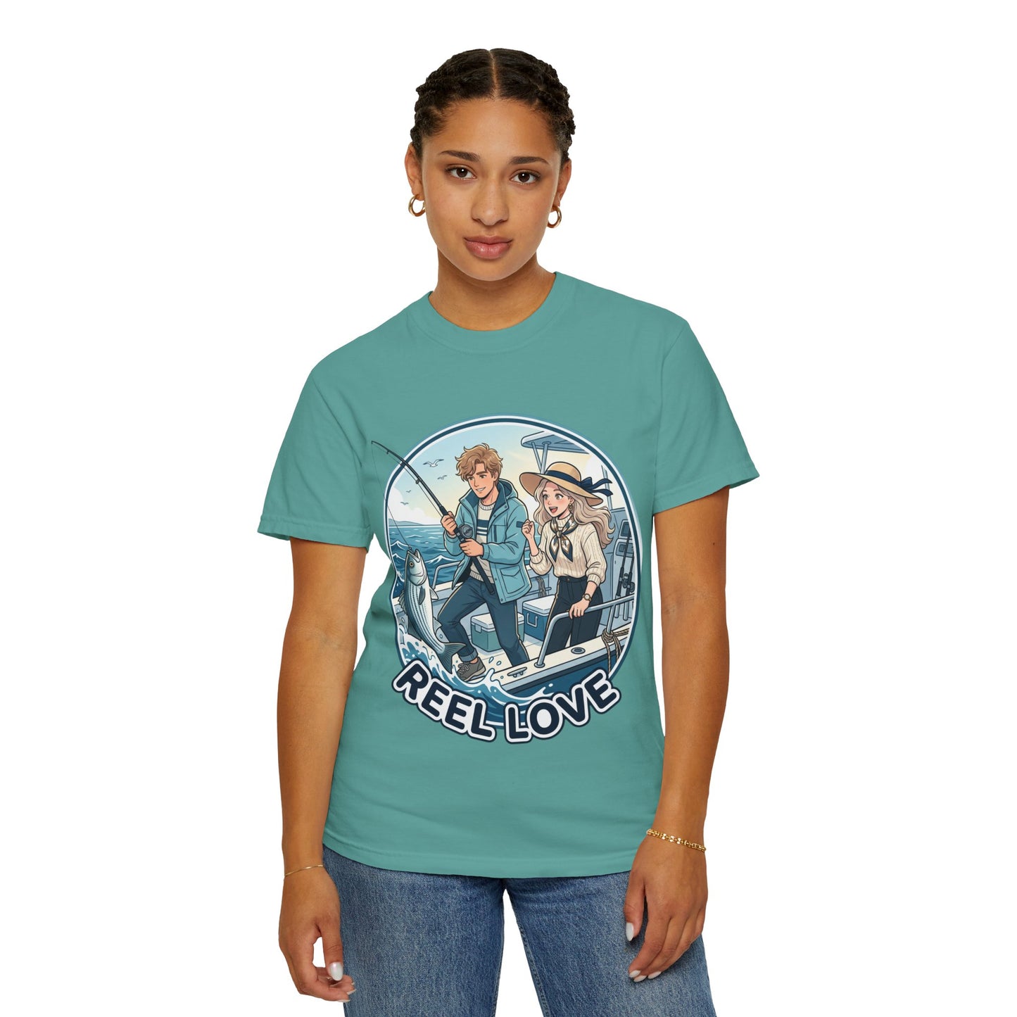 Reel Love Fishing T-Shirt — Cute Couple Anglers Graphic Tee