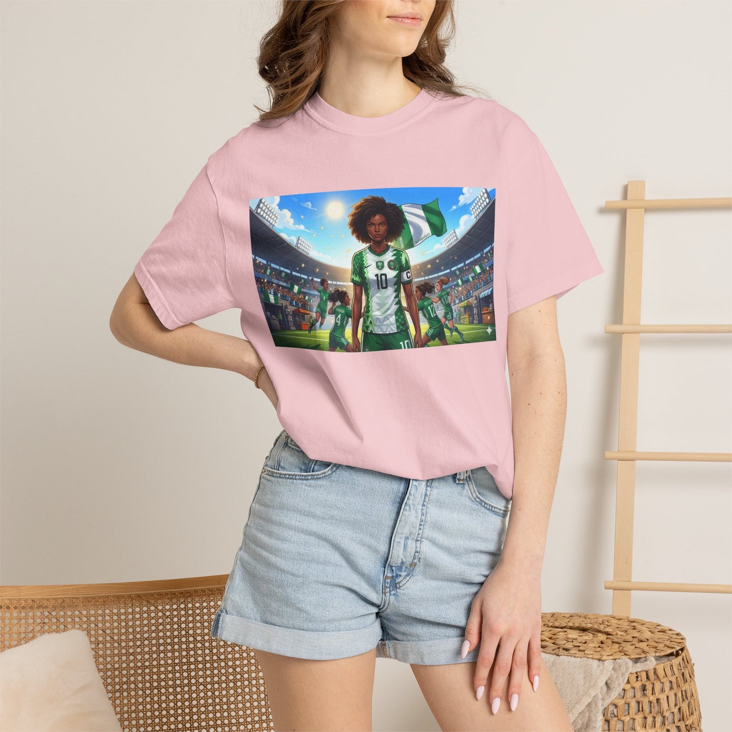 Commander- Female- Nigerian Soccer Player Stadium  - T-shirt - Graphic Tee