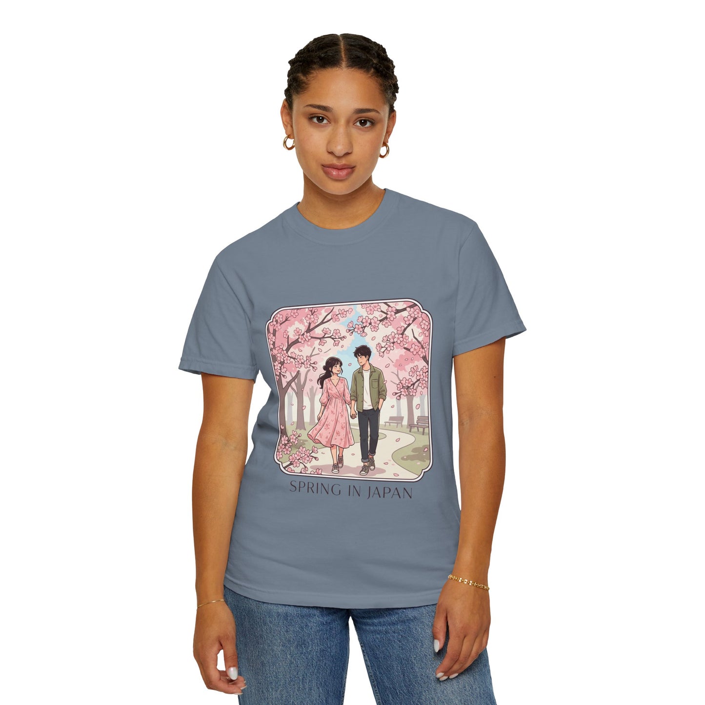 Spring in Japan T-Shirt — Cherry Blossom Couple Graphic Tee