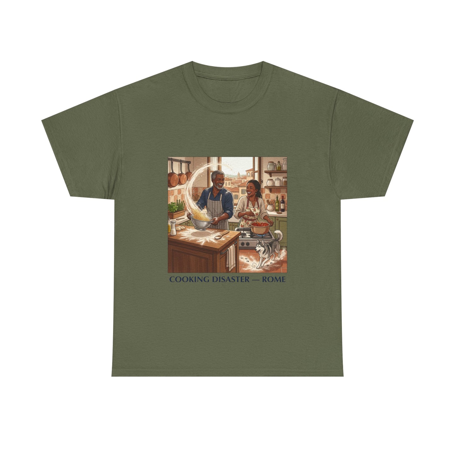 T-Shirt — 'Cooking Disaster — Rome' Illustrated Cooking Tee
