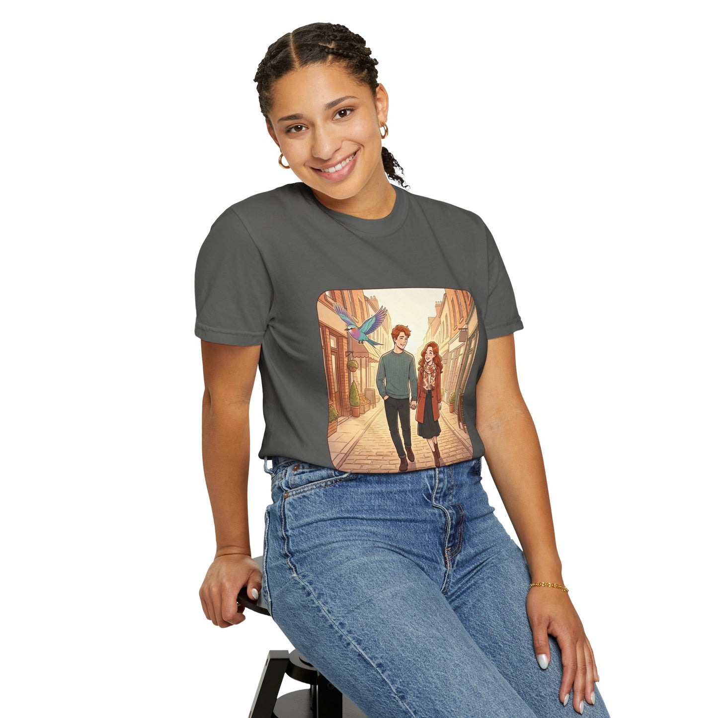Romantic Stroll T-Shirt — “It’s the little moments” Couple Illustration Tee