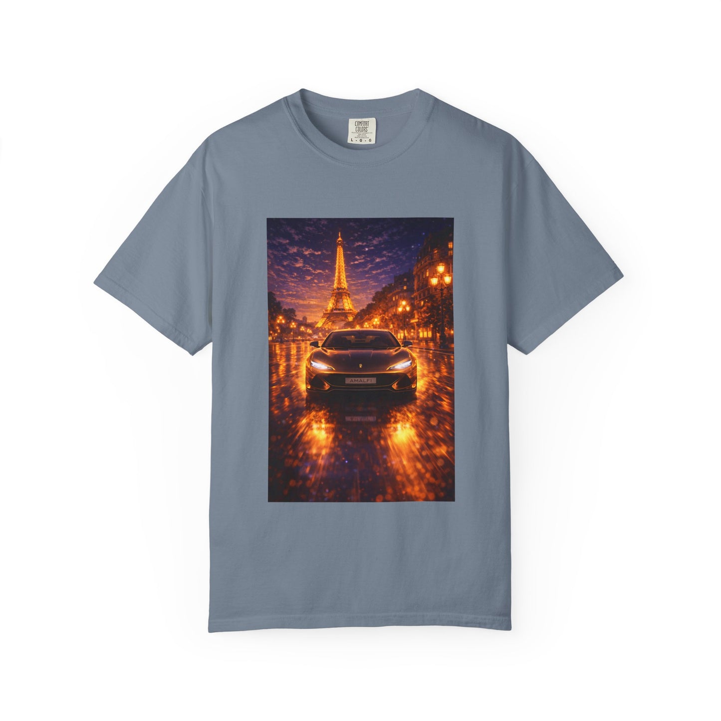 Paris Night Drive T-Shirt — Eiffel Tower Car Scene