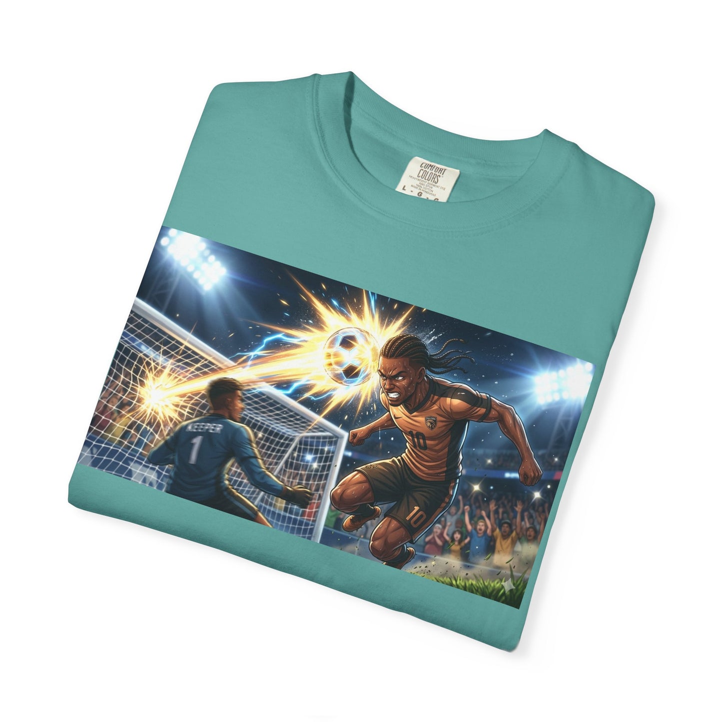 Soccer Goal Explosion T-Shirt — Action-Packed Football Graphic Tee