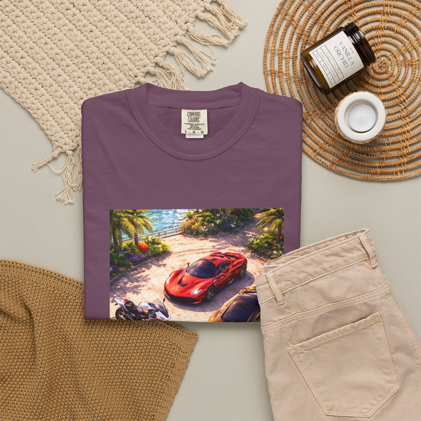 MULTI-VEHICLE - T-Shirt — Tropical Sports Cars & Motorbikes Print