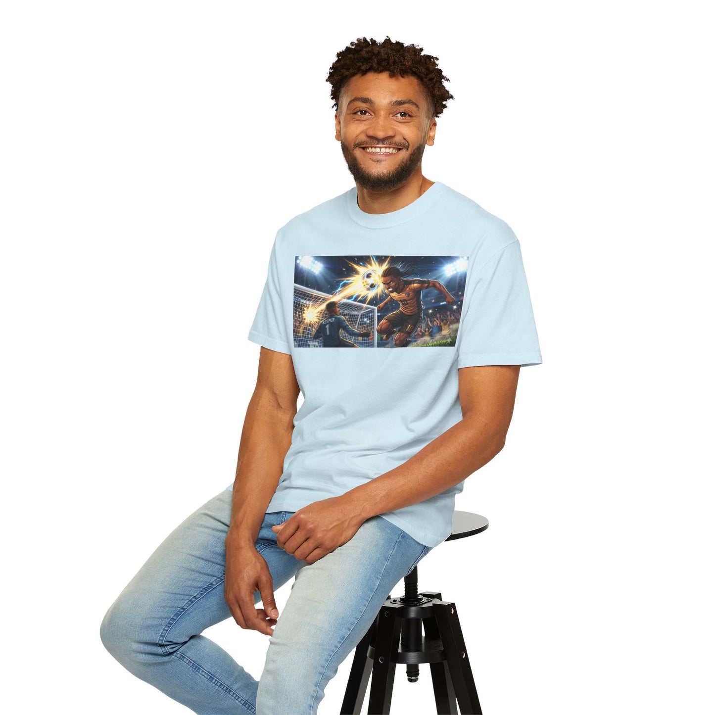 Soccer Goal Explosion T-Shirt — Action-Packed Football Graphic Tee
