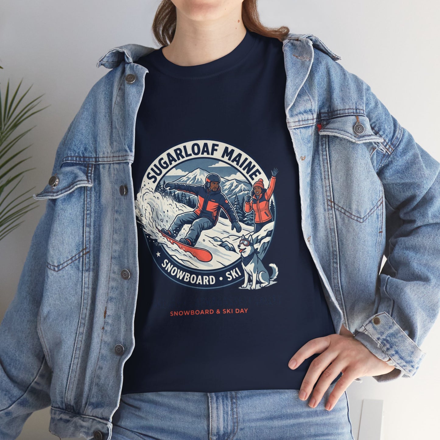 Sugarloaf Maine Snowboard & Ski T‑Shirt — Sugarloaf‑Carrabassett Valley Retro Graphic Tee