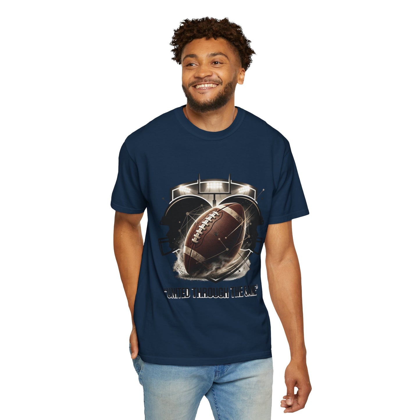 Football T-Shirt — "United Through the Game" Team Spirit Tee
