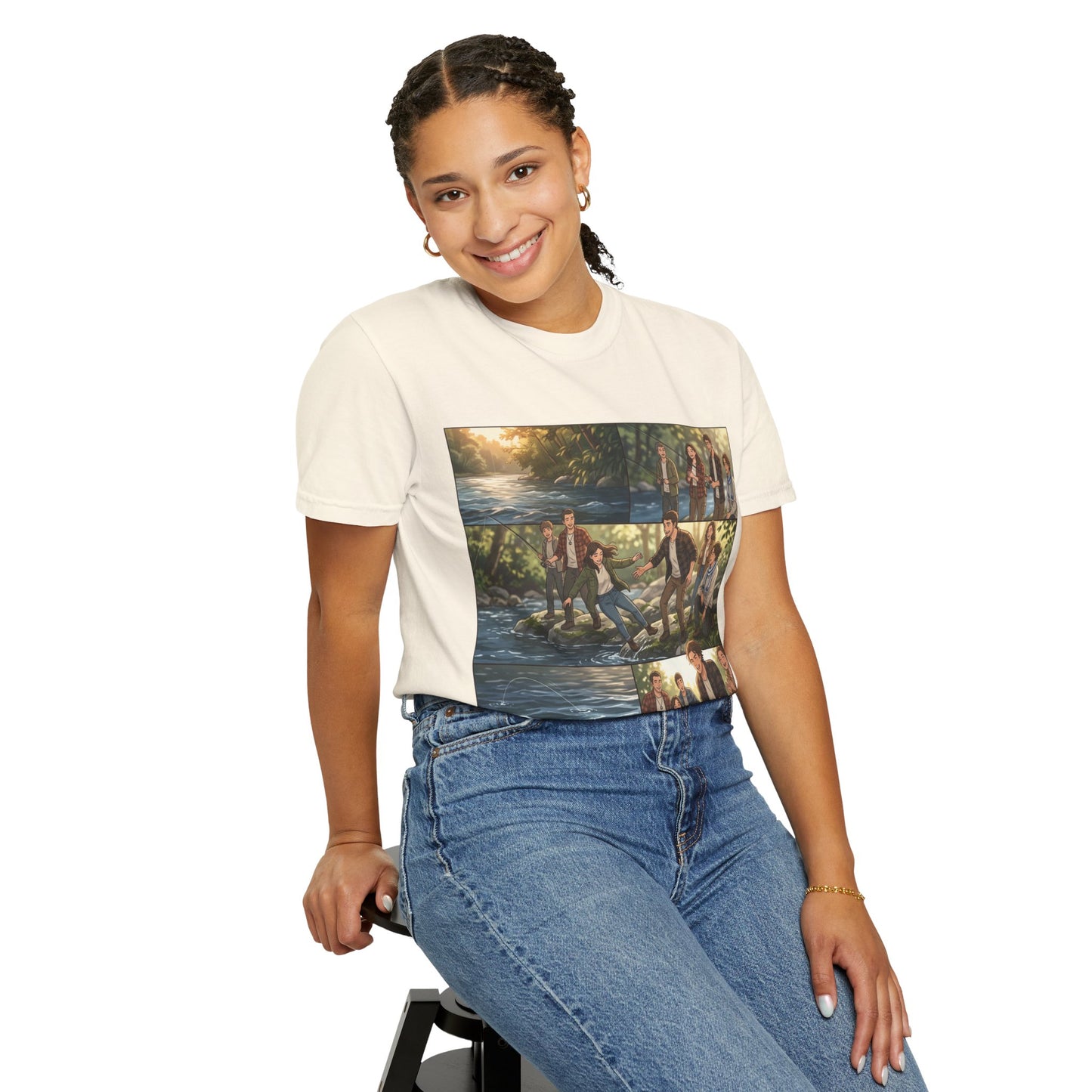 Band Photo Collage T-Shirt – Retro River Scene Crew Tee