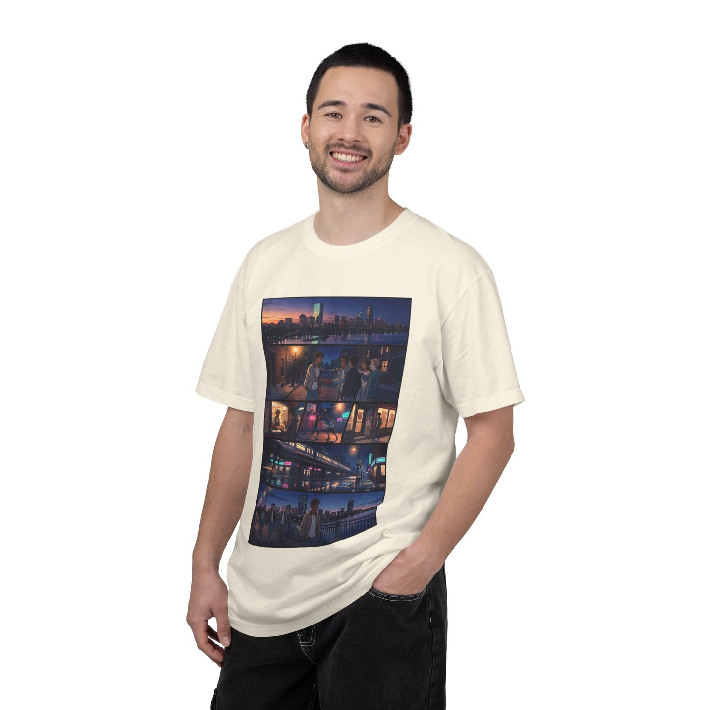 Boston: Built Different - City Nights Photo Collage T-Shirt