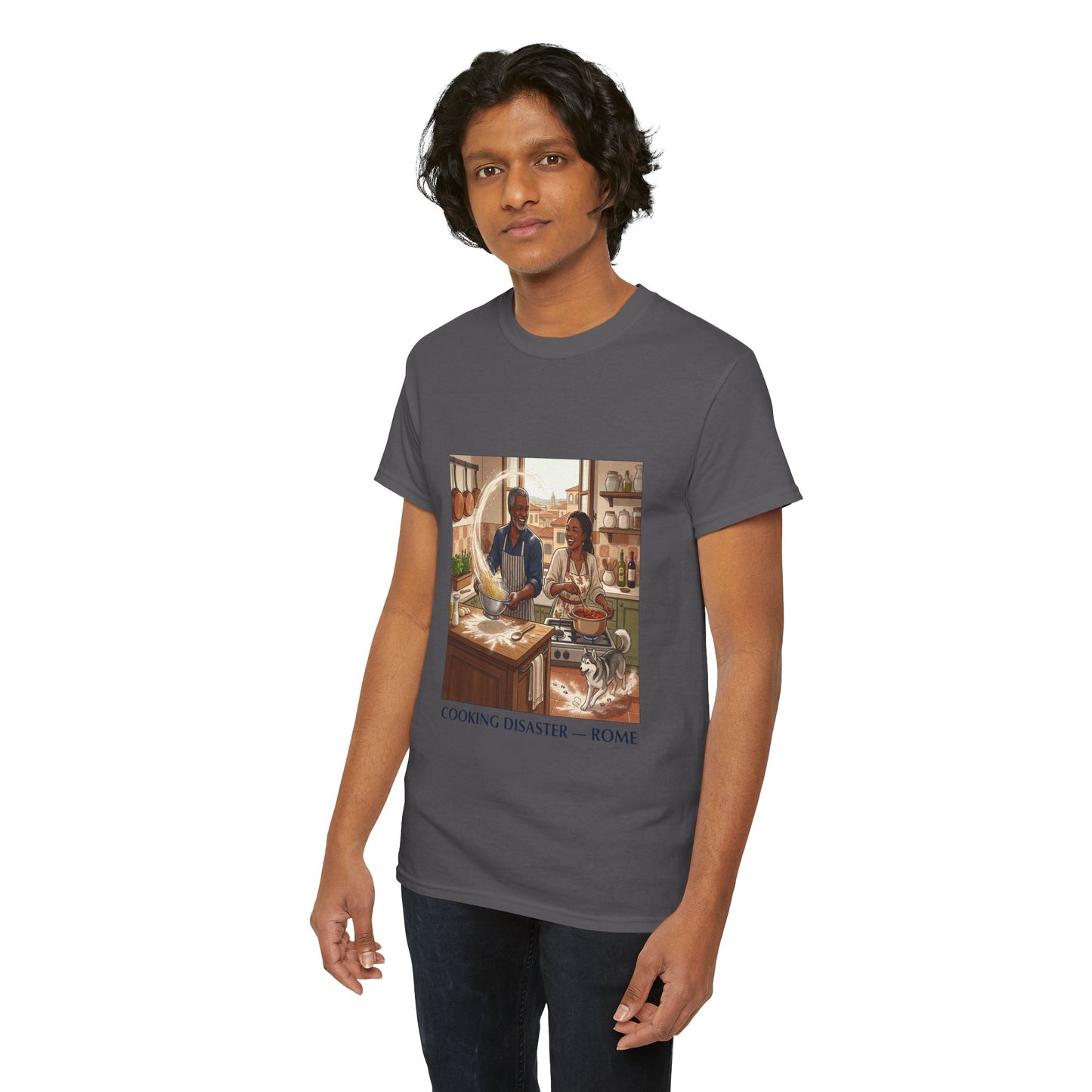 T-Shirt — 'Cooking Disaster — Rome' Illustrated Cooking Tee