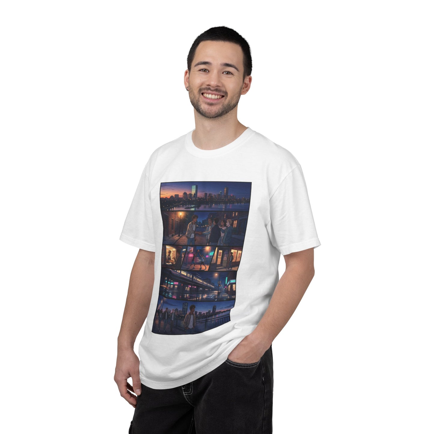 Boston: Built Different - City Nights Photo Collage T-Shirt