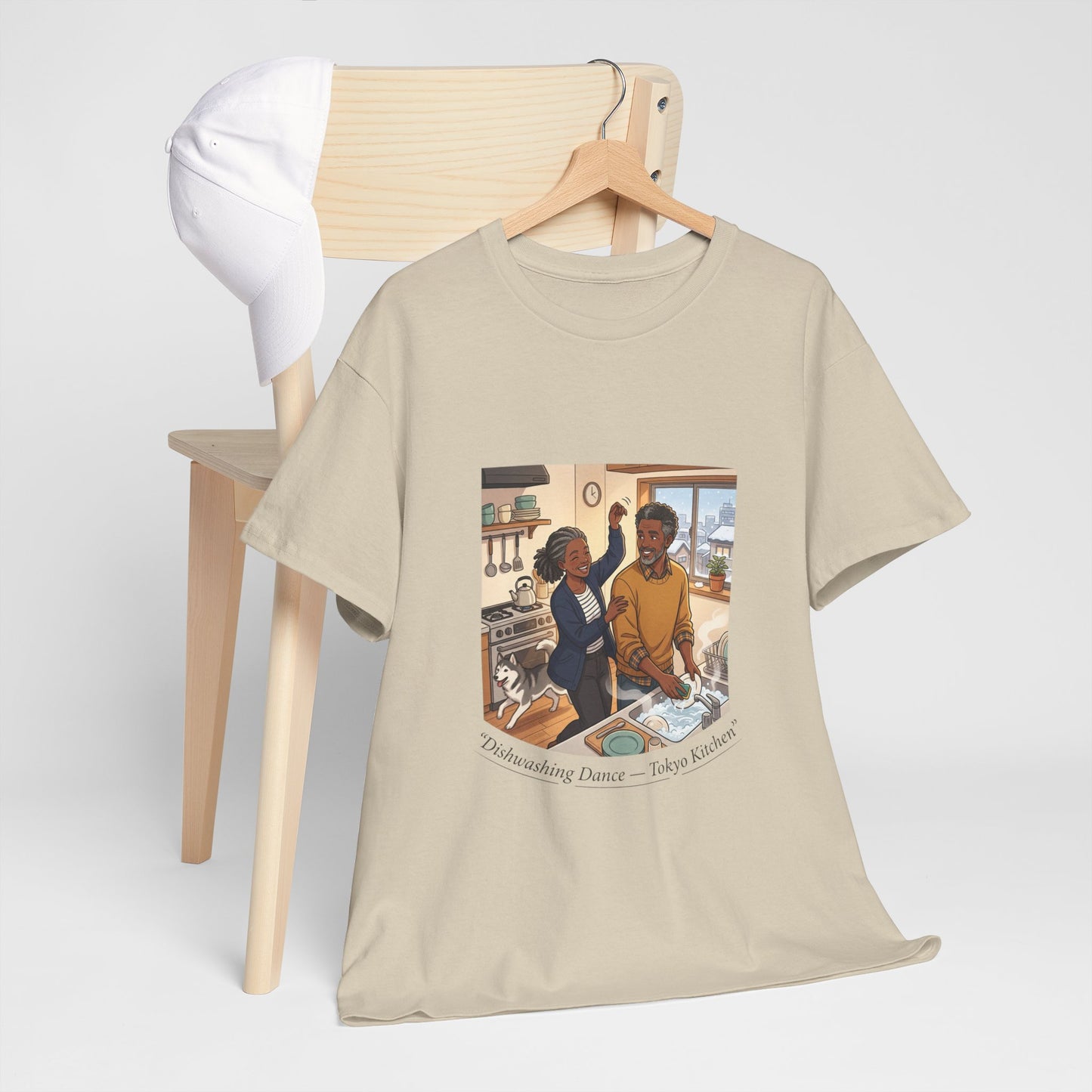 Dishwashing Dance Tee — Couple Kitchen Graphic T-Shirt