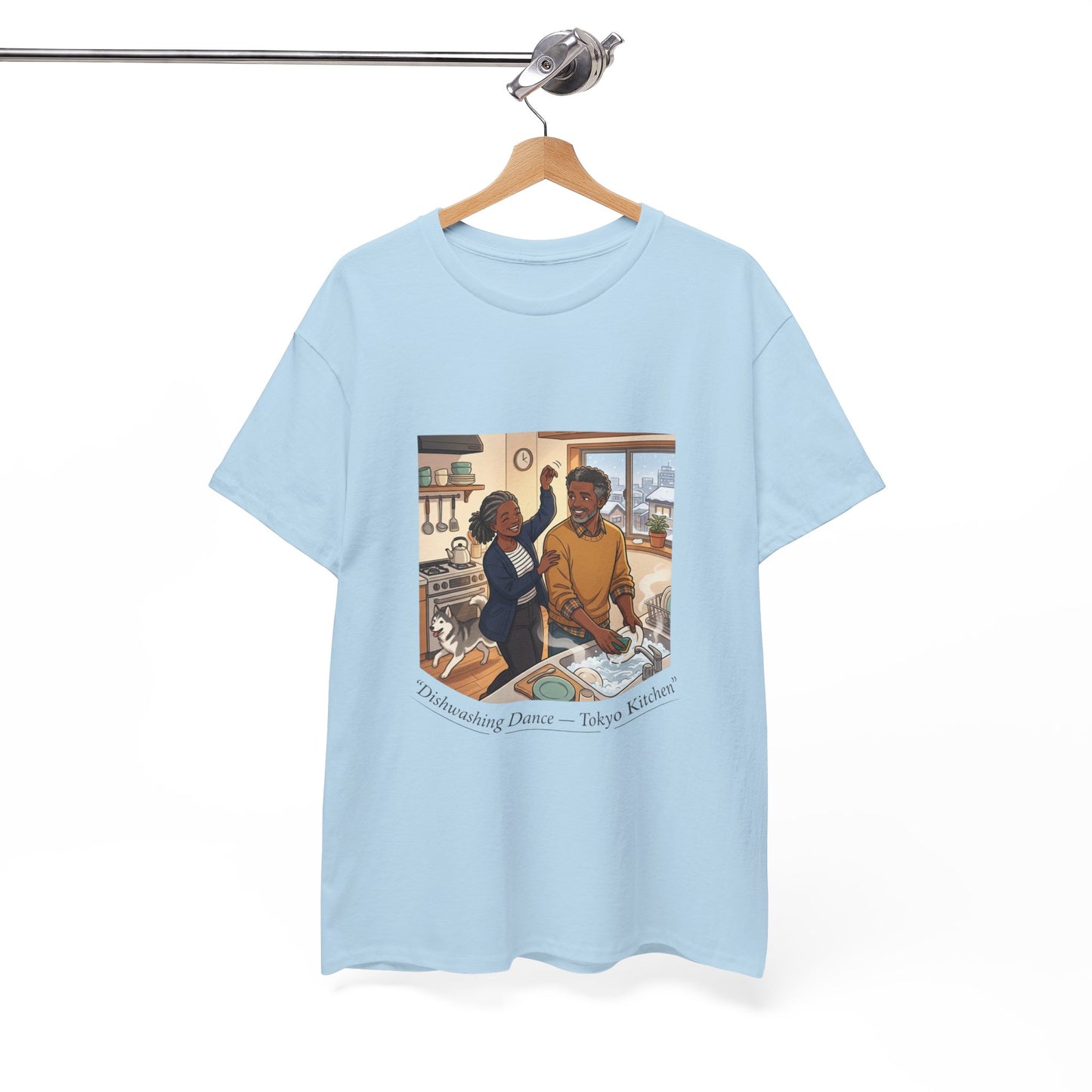 Dishwashing Dance Tee — Couple Kitchen Graphic T-Shirt