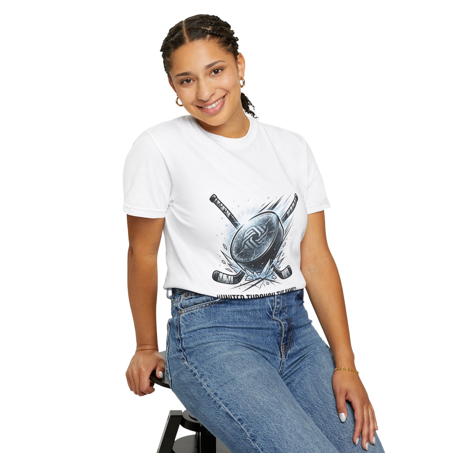 Hockey Graphic Tee — "United Through the Game" Team Spirit T-Shirt