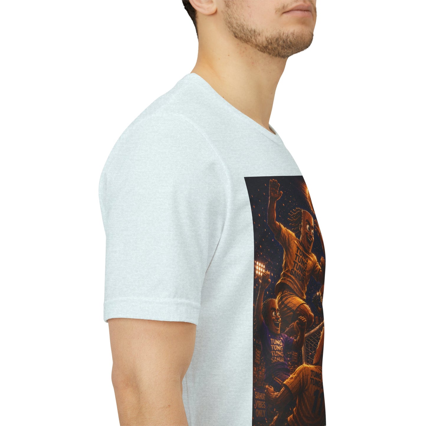 Tung Tung Tung Sahur Header Goal Soccer Action Graphic Tee — Team Court Night Design
