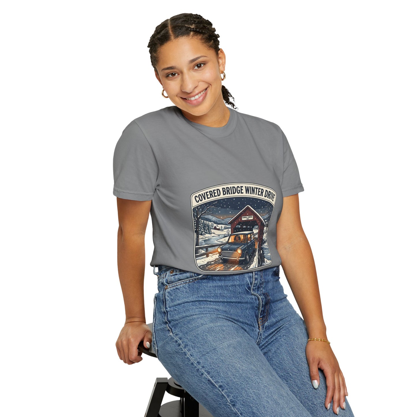 Covered Bridge Winter Drive T-Shirt
